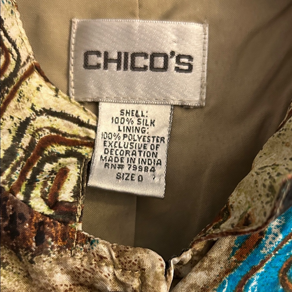 Chico's Multicolor Patterned Button-Front Jacket - Picture 2 of 6